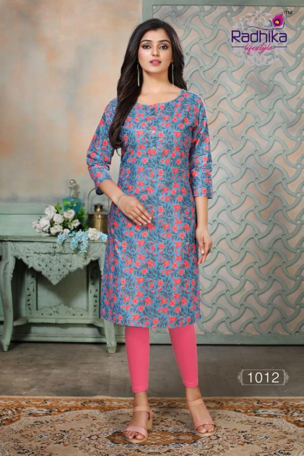 Radhika Traditional 1 Fancy Cotton Printed Casual Wear Kurti 